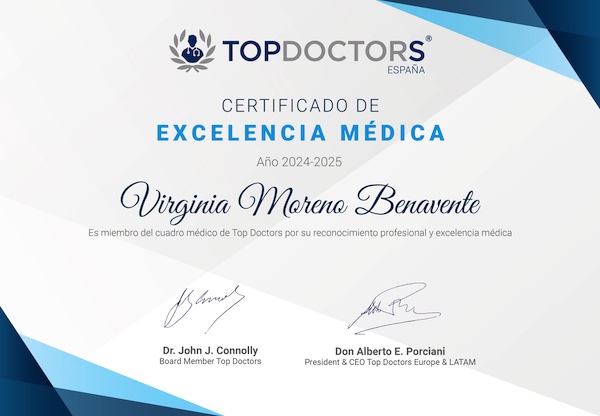 Virginia Moreno, diploma de excelencia médica